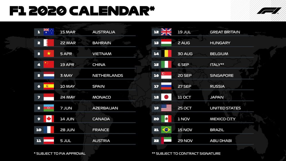 Calendar India In F1
