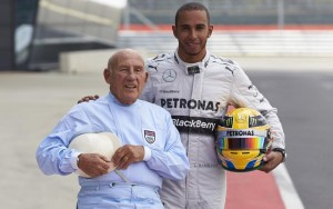 Sir Moss with Hamilton at Silverstone for an F1 event. A Mercedes AMG Petronas photo