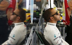 Hamilton at Nurburgring on Saturday. A Mercedes AMG Petronas F1 team photo