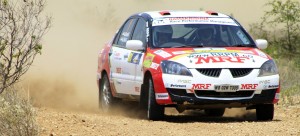 Amittrajit Ghosh and co-driver Ashwin Naik who won the Rally of Coimbatore, the round 3 of the Indian Natinal Rally Championship at Coimbatore on Sunday. Adrenna photo