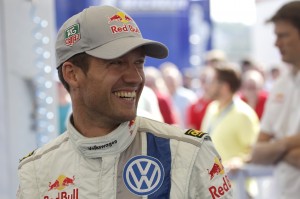 Sebastian Ogier after winning the Rally Finland. A Volkswagen photo