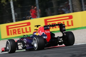Sebastian Vettel on his way to pole position at Monza. Photo by Pirelli