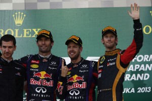 Podium photo at the Japanese Grand Prix by Lotus F1 team.