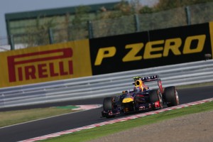 Mark Webber in his Red Bull as he take the Suzuka pole on Saturday. A Pirelli photo