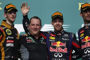 The podium at Austin 2013. A Lotus F1 team photo