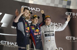 Abu Dhabi podium photo by Mercedes AMG Petronas F1 team