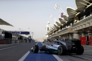 Mercedes tops time charts on the last day of testing at Bahrain on 22 Feb 2014. A photo by Pirelli Tyres