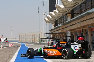 Nico Hulkenberg in a Sahara Force India on Day 2 of Testing at Bahrain SIC on Thursday. A Sahara Force India photo