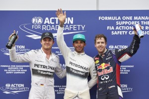 Hamilton after taking pole in KL. A photo by Mercedes AMG Petronas F1 team photo