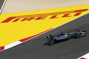 Hamilton fastest on Second Day of testing in Bahrain on 9 April 2014. A Pirelli image