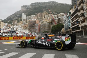 Nico Hulkenberg to start on P11 at Monaco. A Sahara Force India image