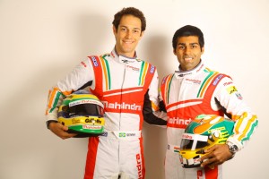 Former F1 drivers Bruno Senna and India's Karun Chandhok will pair to drive for Mahindra Racing in the inaugural Formula E championship. An Adrenna Communications image