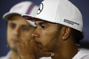 Hamilton after topping the time sheets at Silverstone on Friday. An FIA image