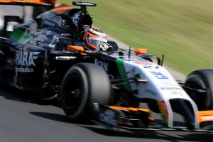 Nico Hulkenberg in a VJM07 during the Free Pactice on Friday. A Sahara Force India image