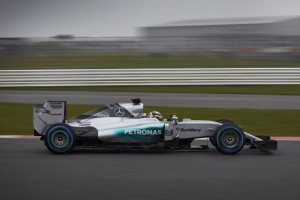 Mercedes AMG Petronas image of F1 W06 at Silverstone on Thursday 29Jan2015.