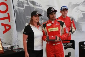 Arjun Maini (centre) image courtesy Maini Motor Sport Academy.