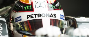 Hamilton of Mercedem AMG Petronas tops FP2 on Friday at Sepang. An FIA image