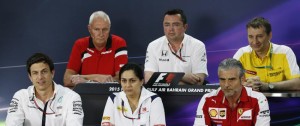 Friday press conference in Bahrain. An FIA image