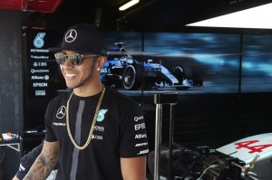 Hamilton in Spain on Friday. A Mercedes AMG Petronas image