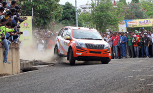 Gaurav Gill (co-driver Musa Sherif) lead on Sat at Nashik leg of the INRC. Image by Anand Philar