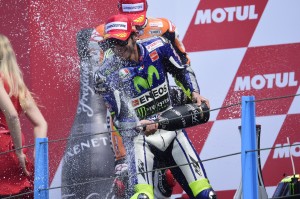 Valentino-Rossi---Movistar-Yamaha-MotoGP---Dutch-MotoGP-race-winner-on-the-podium. A Movistar-Yamaha-image
