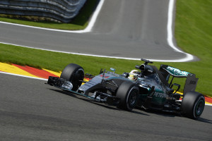 Hamilton on way to clinch another pole at Spa on Saturday. A Bridgestone image