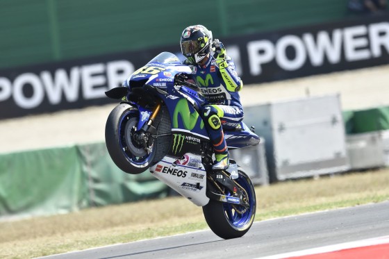 Rossi takes P2 at Misano on 10 Sept. 2016. A Movistar Yamaha image