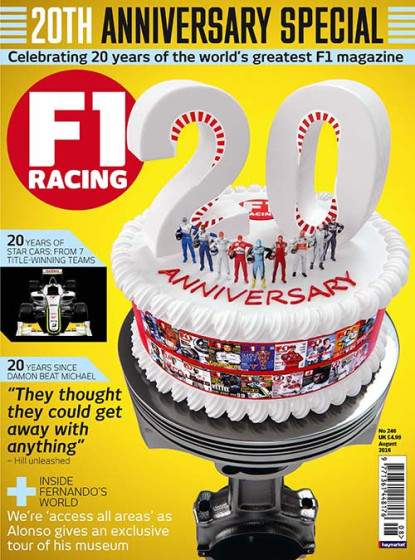 F1 Racing mag anniversary issue cover. An Image by Motorsport Network