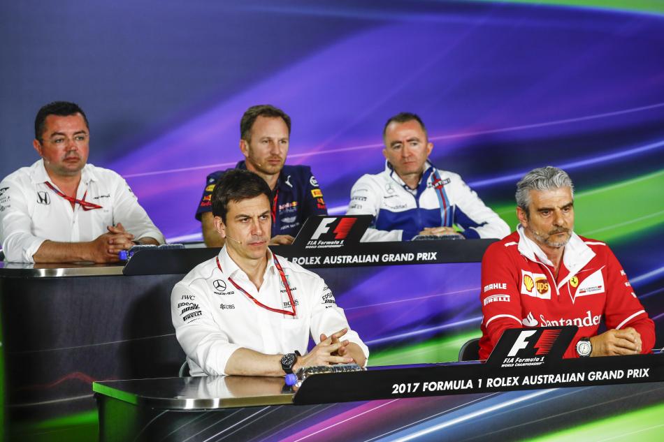 Photo of Team Principals at the FIA press conference at season opener in Australia