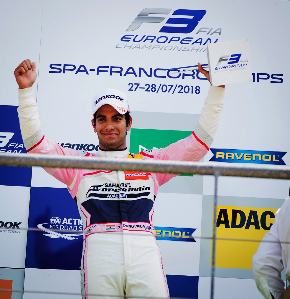 Photo of Jehan Daruvala excels at the legendary Spa circuit, with a Pole, Fastest Lap and a victory