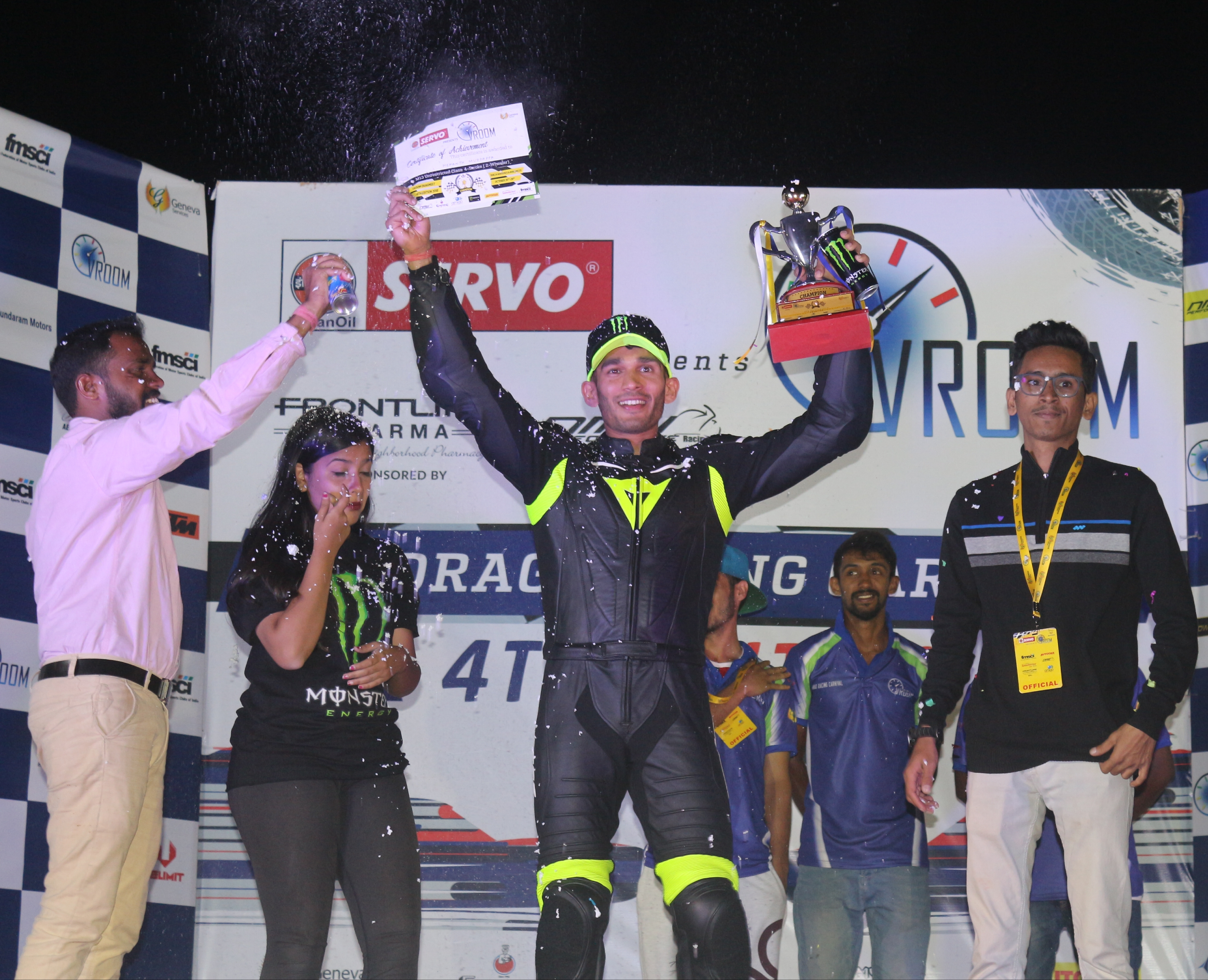 Photo of Hamanth Mudappa, fastest in Foreign Bikes category: Vroom Drag Meet