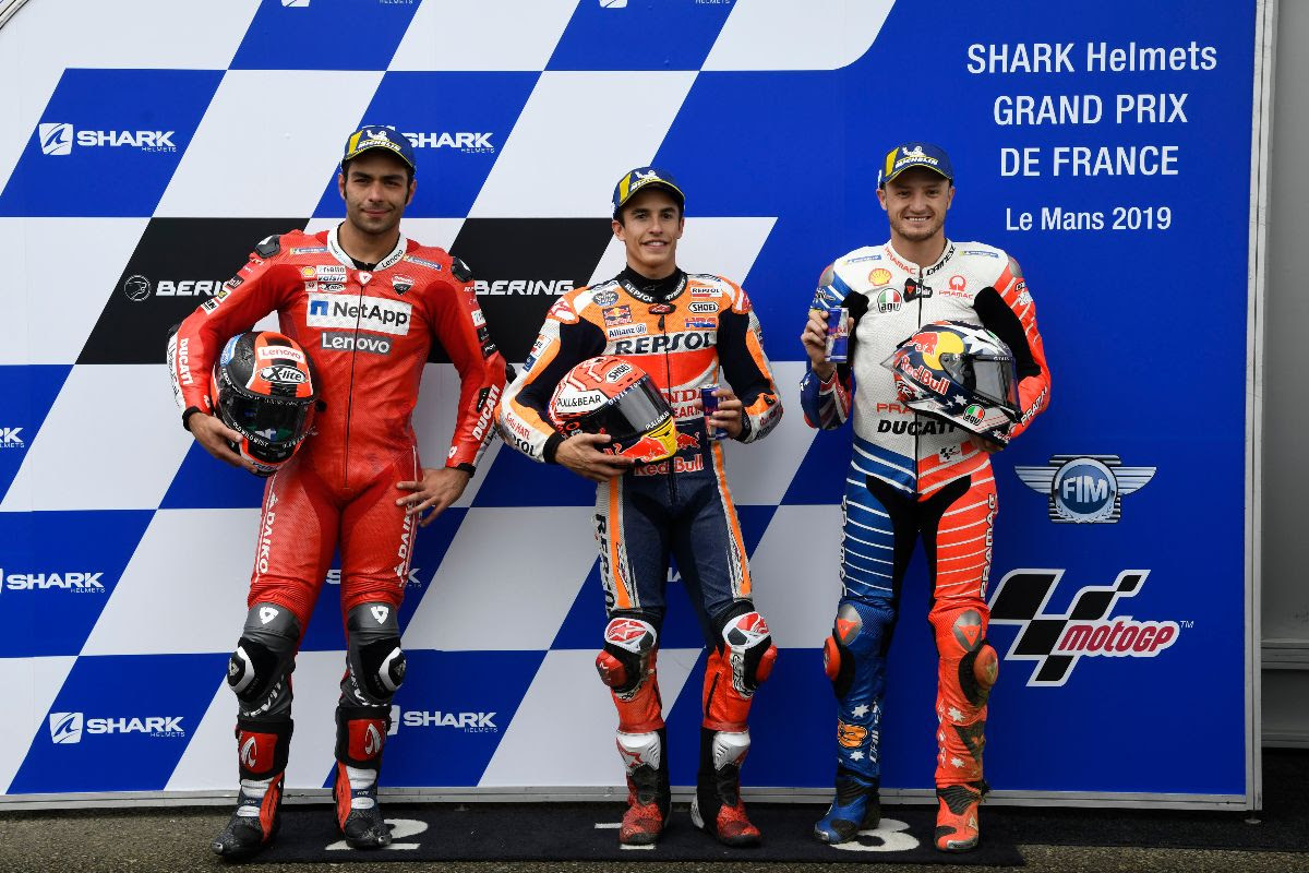 Photo of Marquez equals Rossi with pole, Petrucci and Miller complete the front row