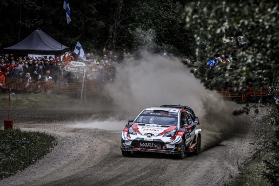 Photo of Toyota 1-2-3 at half-way stage: WRC Rally Finland