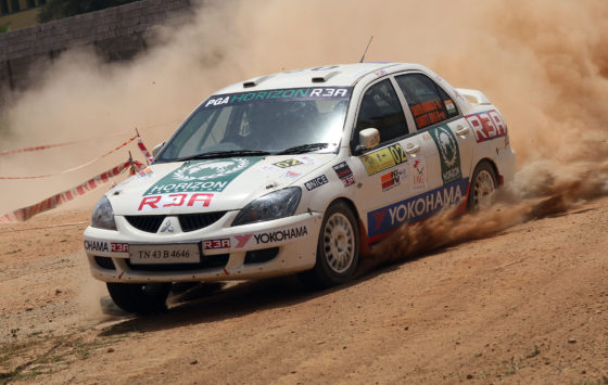 Lohitt V Urs and co-driver Sujith Kumar BS win the opening round in INRC K1000 on Sunday. Photo by Anand Philar.