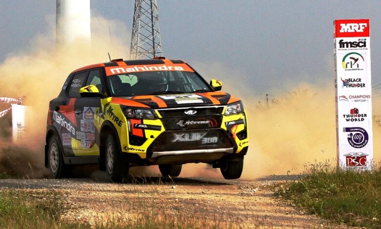 Photo of Gaurav Gill powers his limping Mahindra to top spot after Leg 1: INRC Round 3