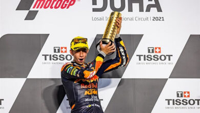 Photo of Pedro Acosta celebrates stunning maiden Moto3 victory