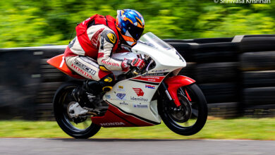 Photo of Jagan Kumar of TVS Racing begins title defence with a pole
