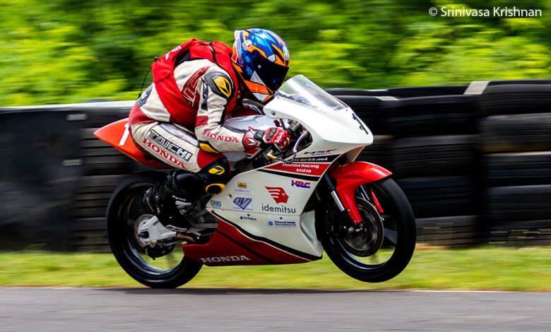 Photo of Jagan Kumar of TVS Racing begins title defence with a pole