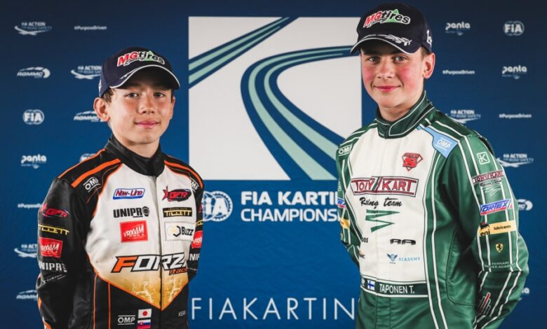Photo of Nakamura and Taponen win the World Karting titles