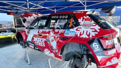 Photo of Santa comes to the rally stages with Team #MRFTyres!