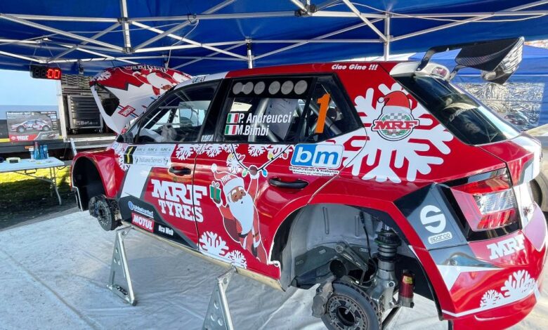 Photo of Santa comes to the rally stages with Team #MRFTyres!