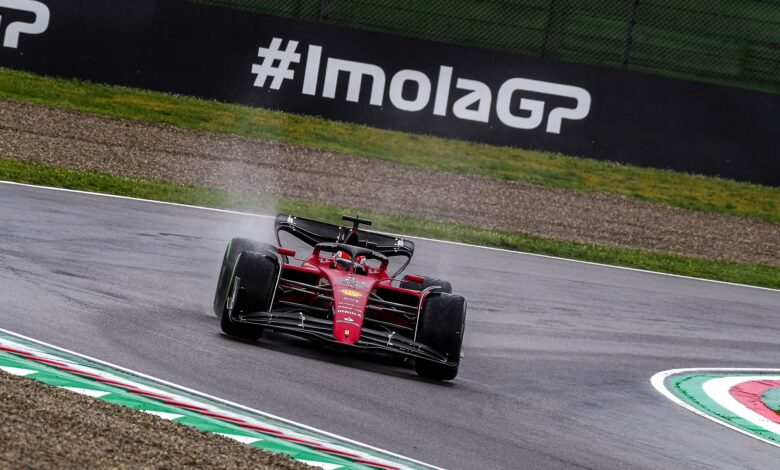 Photo of Leclerc leads Sainz in a wet FP1 session of Emilia Romagna GP