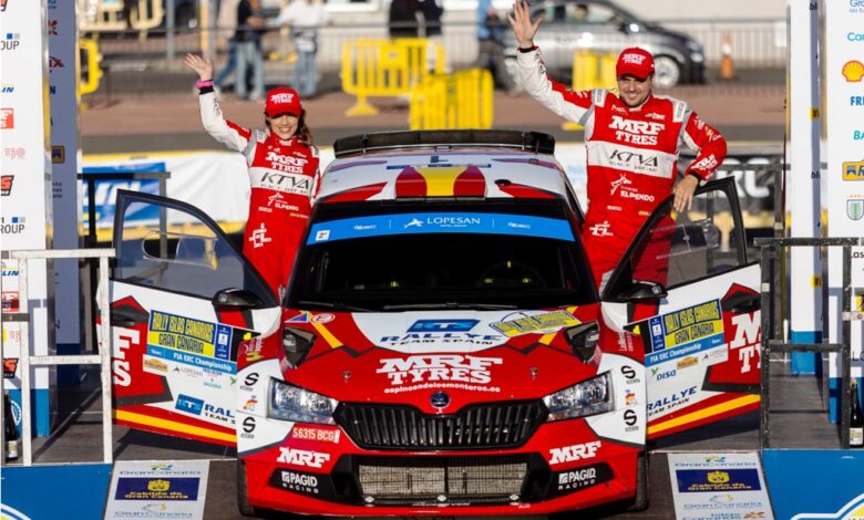 Photo of Team MRF Tyres finishes 2nd in Rally Islas Canarias, leads ERC driver table