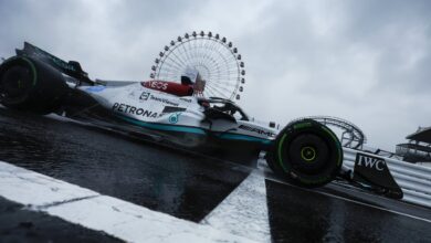 Photo of Japanese GP: Russell quickest from Hamilton in wet FP2 session